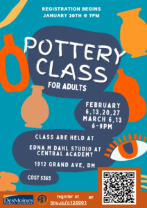 Adult Pottery Lessons 1.2025