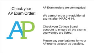 AP Exam orders Spring