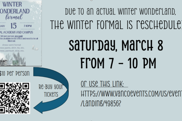 Winter Formal Rescheduled